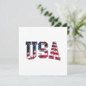 USA - Vintage amerikanische Flagge Save The Date (Stehend Vorderseite)
