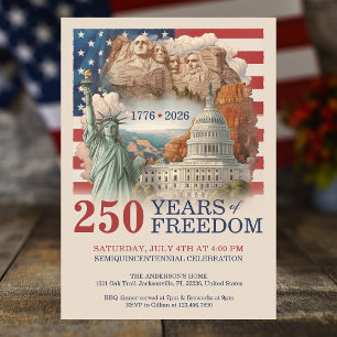 USA Vintage Amerikas Semiquincentennial 250 Jahre Einladung
