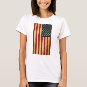 USA Vintage Grunge Flag Damen Weiß T-Shirt