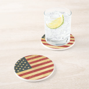 USA Vintage Grunge Flag Untersetzer