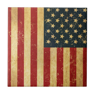 USA Vintage Grunge Flagge Keramikfliese