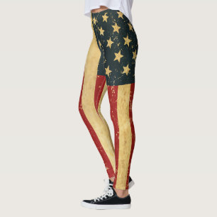 USA Vintage Grunge-Flagge Leggings