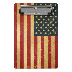 USA Vintage Grunge Flagge Mini Klemmbrett