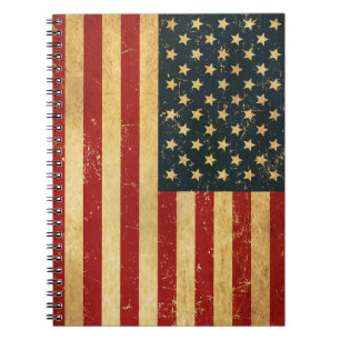 USA Vintage Grunge Flagge Spiral-Fotobuch Notizblock