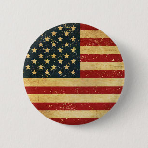 USA Vintage Grunge Flaggen Knopf Button