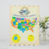 USA Vintage Karte (Stehend Vorderseite)