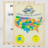 USA Vintage Karte (Vorne/Hinten)