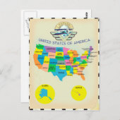 USA Vintage Karte (Vorne/Hinten)