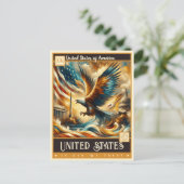 USA | Vintage Malerei Postkarte (Stehend Vorderseite)