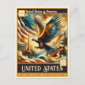 USA | Vintage Malerei Postkarte (Vorderseite)