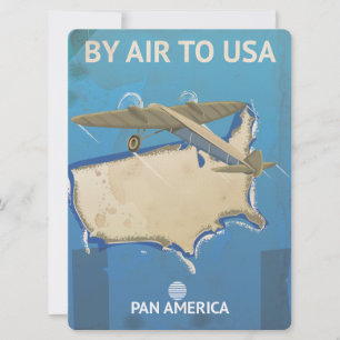 USA Vintage Travel Poster Einladung