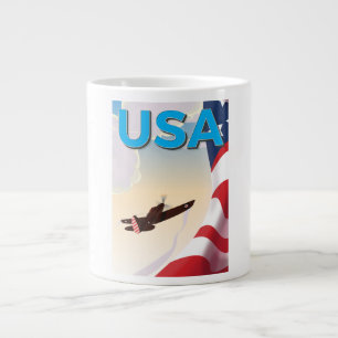 USA Vintager Weltkrieg Zweites Poster Jumbo-Tasse