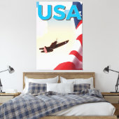 USA Vintager Weltkrieg Zweites Poster Leinwanddruck (Insitu (Schlafzimmer))