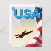 USA Vintager Weltkrieg Zweites Poster Postkarte (Vorne/Hinten)
