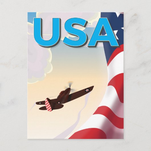 USA Vintager Weltkrieg Zweites Poster Postkarte (Vorderseite)