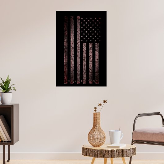USA - Vintages Rosa und schwarze Grunge - Amerikan Poster (Wohnzimmer 3)