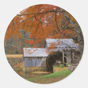 USA, Virginia, Blue Ridge Parkway, Herbst Runder Aufkleber
