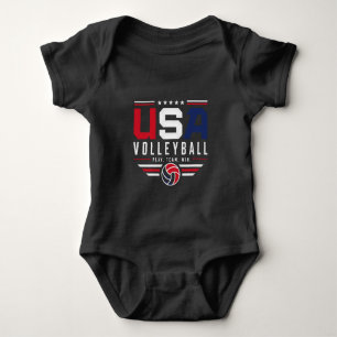 USA Volleyball Spiel Team Sieg Patriotische Sport Baby Strampler