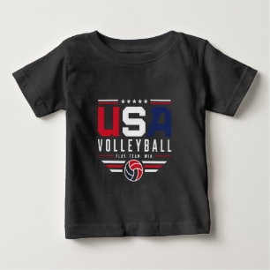 USA Volleyball Spiel Team Sieg Patriotische Sportd Baby T-shirt