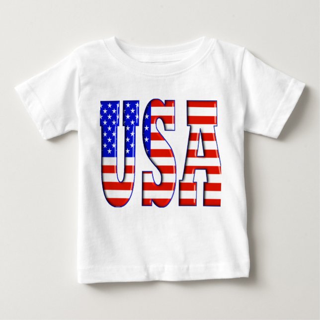 USA W/AMERICAN FLAG BABY T-SHIRT (Vorderseite)