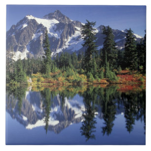 USA, WA, Heather Meadows RA. Mount Shuksan bei Fliese