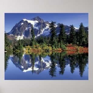 USA, WA, Heather Meadows RA. Mount Shuksan Poster