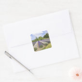 USA, WA, Sequim, Lila Haze Lavender Farm Quadratischer Aufkleber (Umschlag)