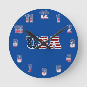 USA Wall Clock Runde Wanduhr