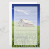 USA, Washington, alte rote Scheune im Früjahr Briefpapier (Vorne/Hinten)