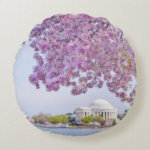 USA, Washington DC, Kirschbaum in der Blüte Rundes Kissen