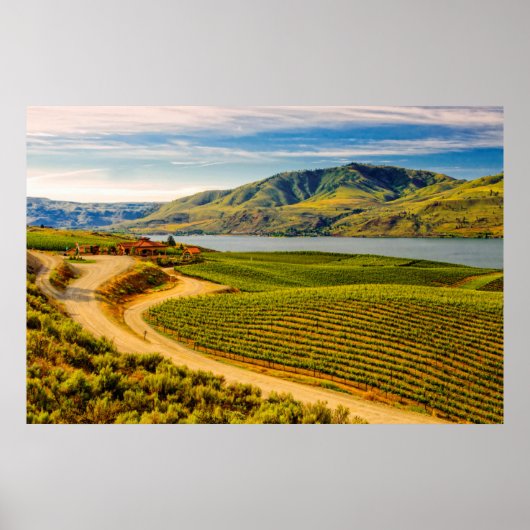 USA, Washington, Lake Chelan. Benson Vineyards Poster (Vorne)