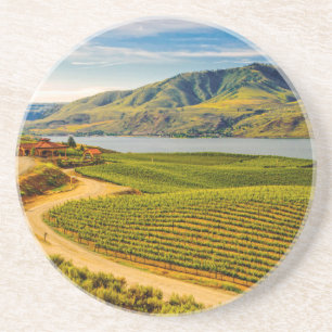 USA, Washington, Lake Chelan. Benson Vineyards Sandstein Untersetzer