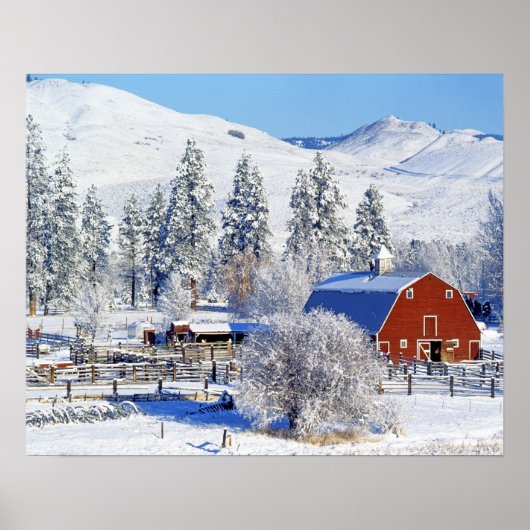 USA, Washington, Methow Valley, Barns in Poster (Vorne)