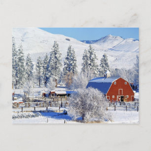USA, Washington, Methow Valley, Scheunen in Postkarte