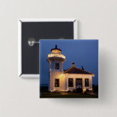 USA, Washington, Mukilteo. Mukilteo Leuchtturm Button (Vorne & Hinten)