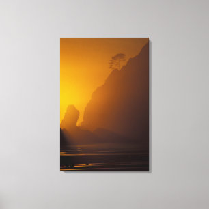 USA, Washington, Olympic Nat'l Park, Sonnenunterga Leinwanddruck