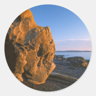 USA, Washington, Orcas Island, Boulder Runder Aufkleber