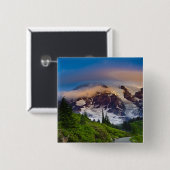 USA, Washington, Rainier. Morgensonne Button (Vorne & Hinten)