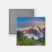 USA, Washington, Rainier. Morgensonne Magnet (Vorderseite/Rückseite)