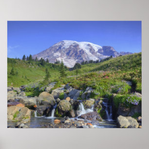 USA, Washington, Rainier NP, Rainier und 2 Poster