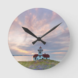 USA, Washington, San Juan Islands.Sonnenuntergang Runde Wanduhr
