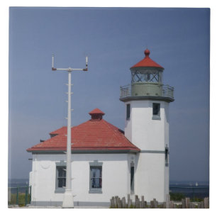 USA, Washington, Seattle, Alki Point Leuchtturm, Fliese
