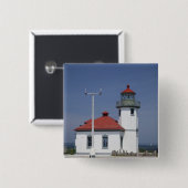 USA, Washington, Seattle, Alki Point Lighthouse, Button (Vorne & Hinten)