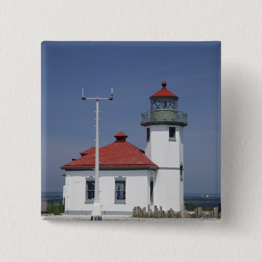 USA, Washington, Seattle, Alki Point Lighthouse, Button (Vorderseite)