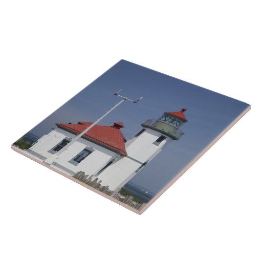 USA, Washington, Seattle, Alki Point Lighthouse, Fliese (Seite)