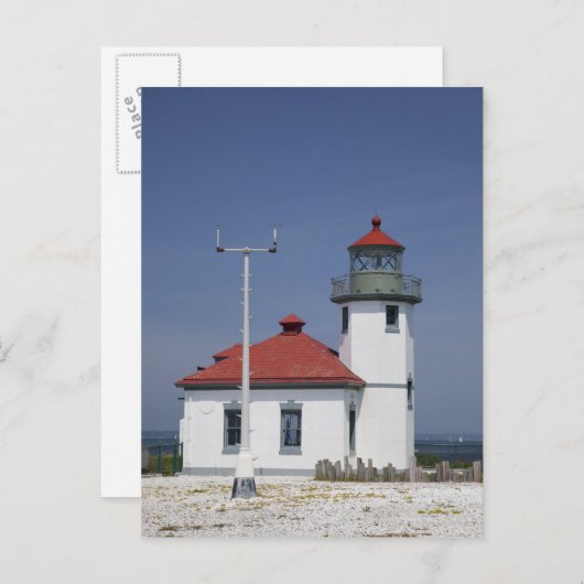 USA, Washington, Seattle, Alki Point Lighthouse, Postkarte (Vorne/Hinten)