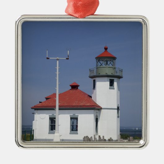 USA, Washington, Seattle, Alki Point Lighthouse, Silbernes Ornament (Vorne)