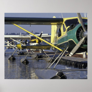 USA, Washington, Seattle, Seaplanes docked on Poster