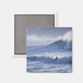 USA, Washington Staat, La Push. Man Kayak Magnet (Vorderseite/Rückseite)
