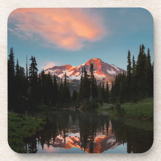 USA, Washington Staat. Rainier-Reflection Getränkeuntersetzer (Vorderseite)